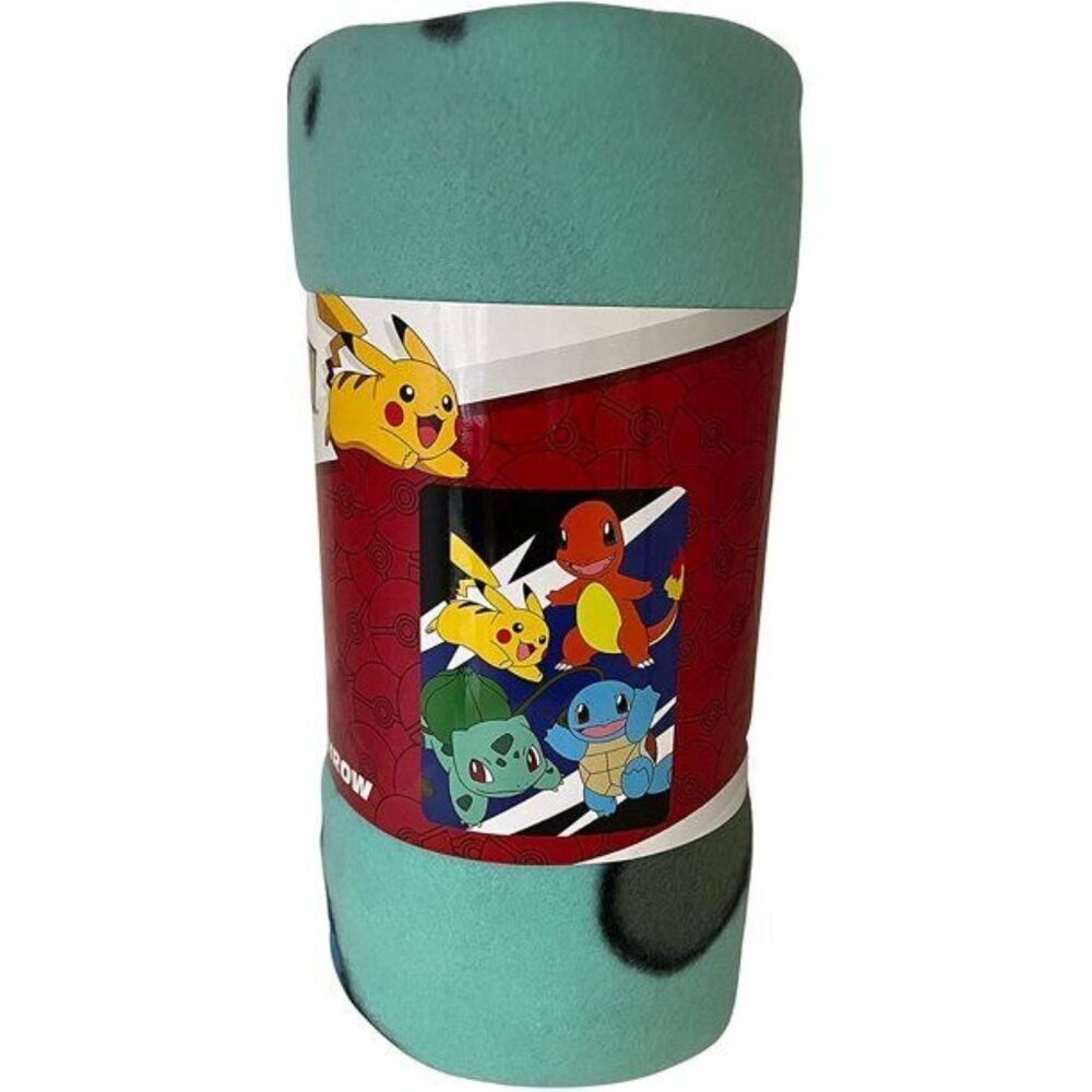 New Pokemon Group Go Pikachu Fleece Throw Gift Blanket Bulbasaur Charmander SOFT - Picture 2 of 2